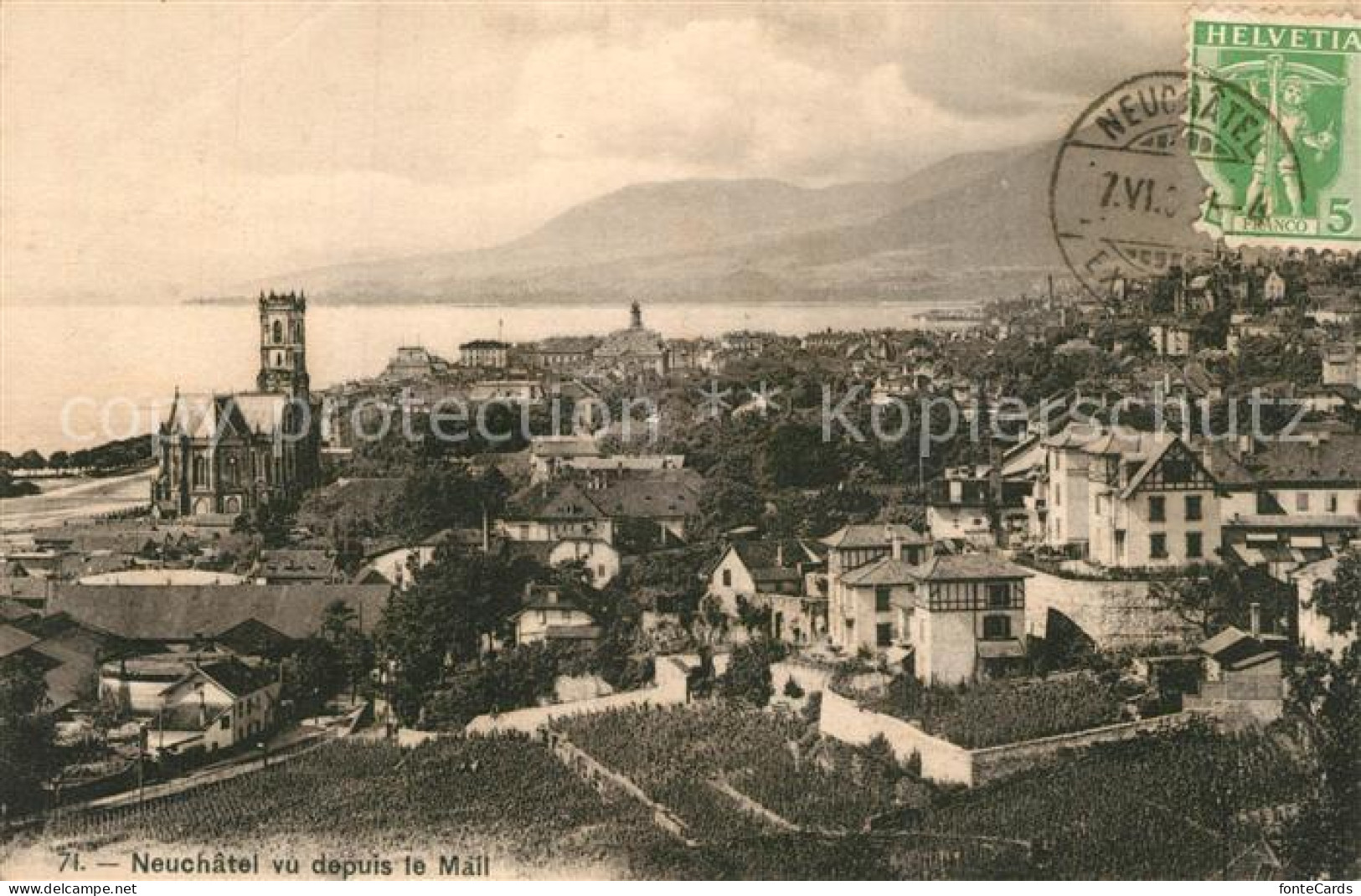 13508077 Neuchatel NE Vue Depuis Le Mail Neuchatel NE - Sonstige & Ohne Zuordnung