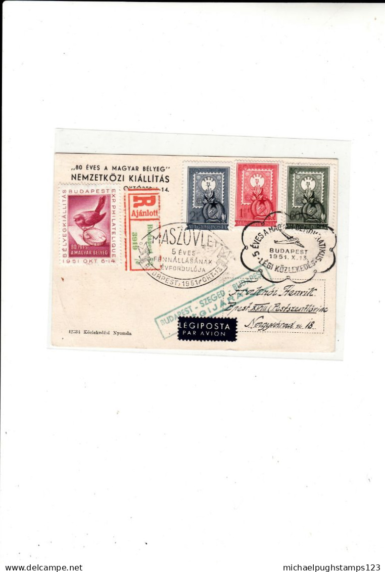 Hungary / Airmail / Registered Postcards / Flights - Andere & Zonder Classificatie