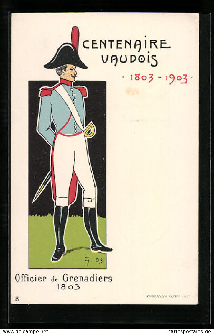 Künstler-AK Officier De Grenadiers 1803  - Sonstige & Ohne Zuordnung