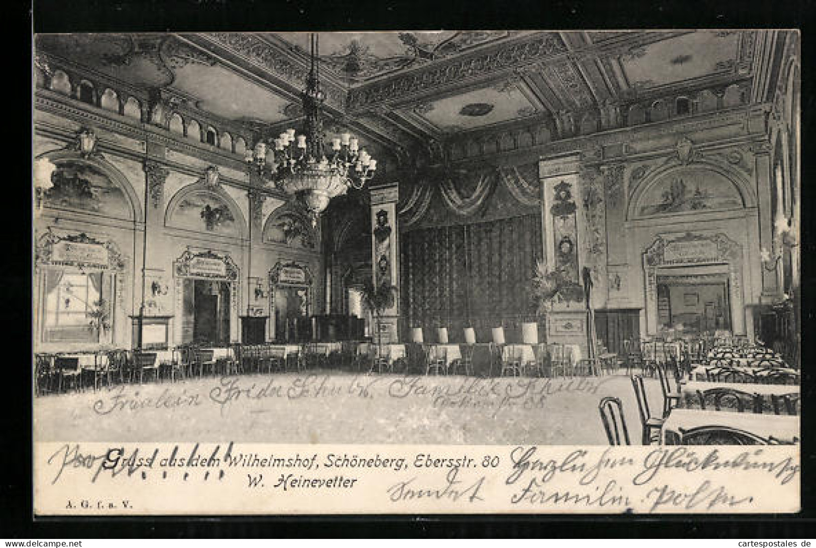 AK Schöneberg, Gasthaus-Etablissement Wilhelmshof, Ebersstrasse 80, Saal  - Schoeneberg