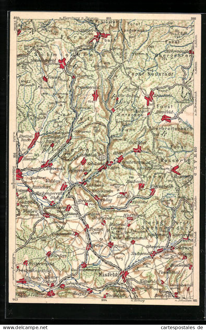 AK Eisfeld, Landkarte, Wona-Verlag  - Carte Geografiche