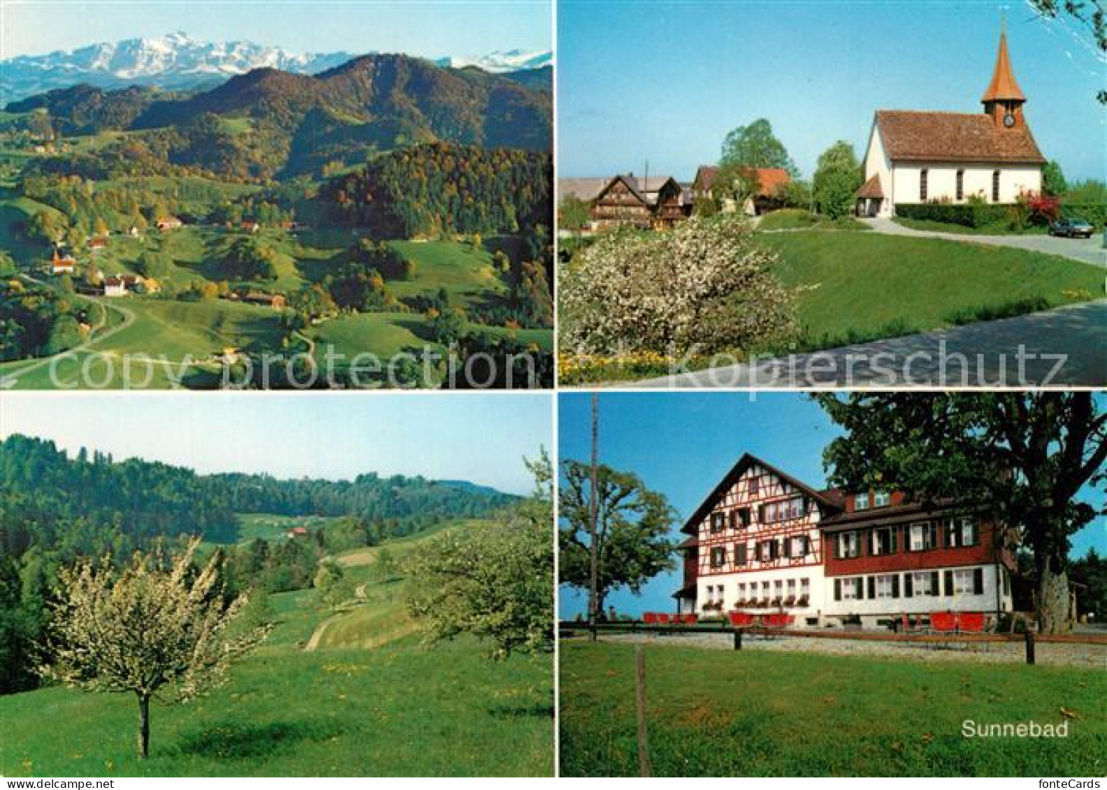 13338839 Sternenberg ZH Landschaftspanorama Alpen Restaurant Sunnebad Kapelle Fl - Andere & Zonder Classificatie