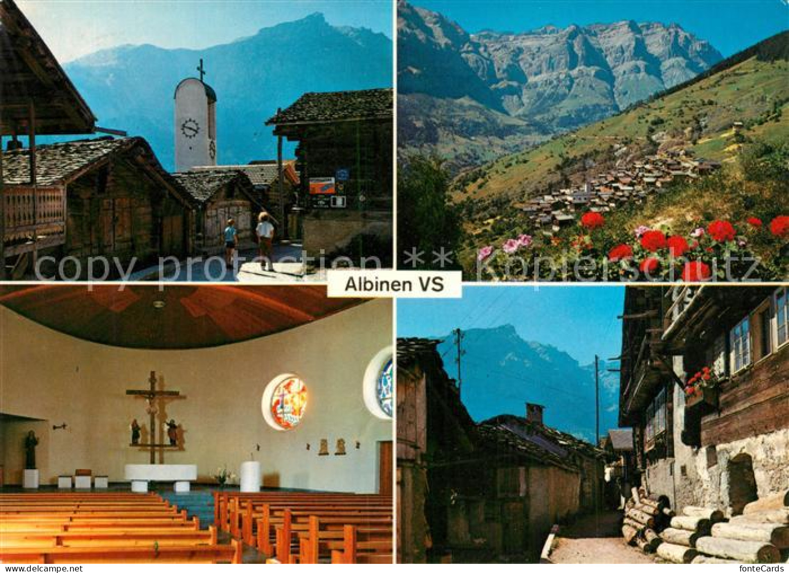 13338077 Albinen VS Berghotel Alpinen Panorama Kirche Inneres Dorfmotiv Albinen  - Autres & Non Classés