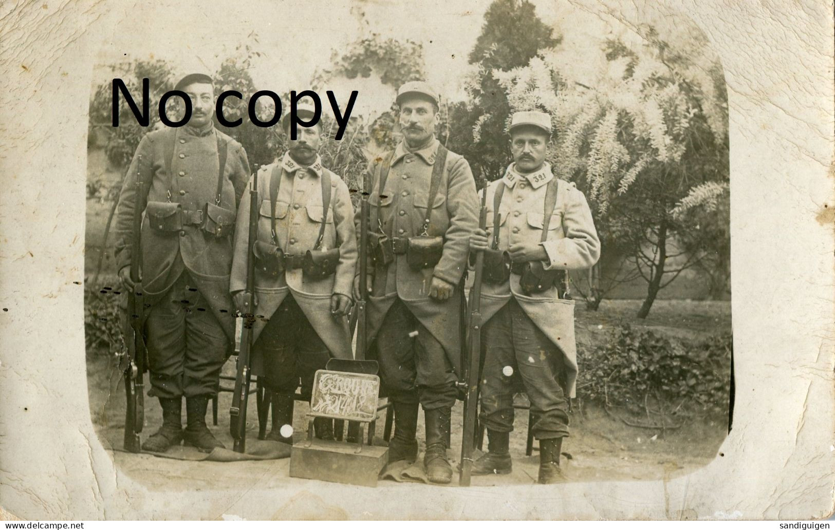 CARTE PHOTO FRANCAISE - POILUS DU 321e RI - SECTEUR DE FONTENOY NOUVRON SOISSONS AISNE - GUERRE 1914 1918 - War 1914-18