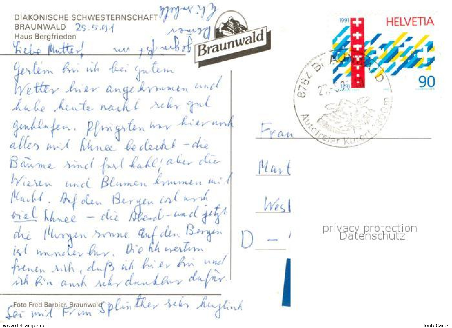 13321557 Braunwald GL Haus Bergfrieden Diakonische Schwesternschaft Braunwald GL - Altri & Non Classificati