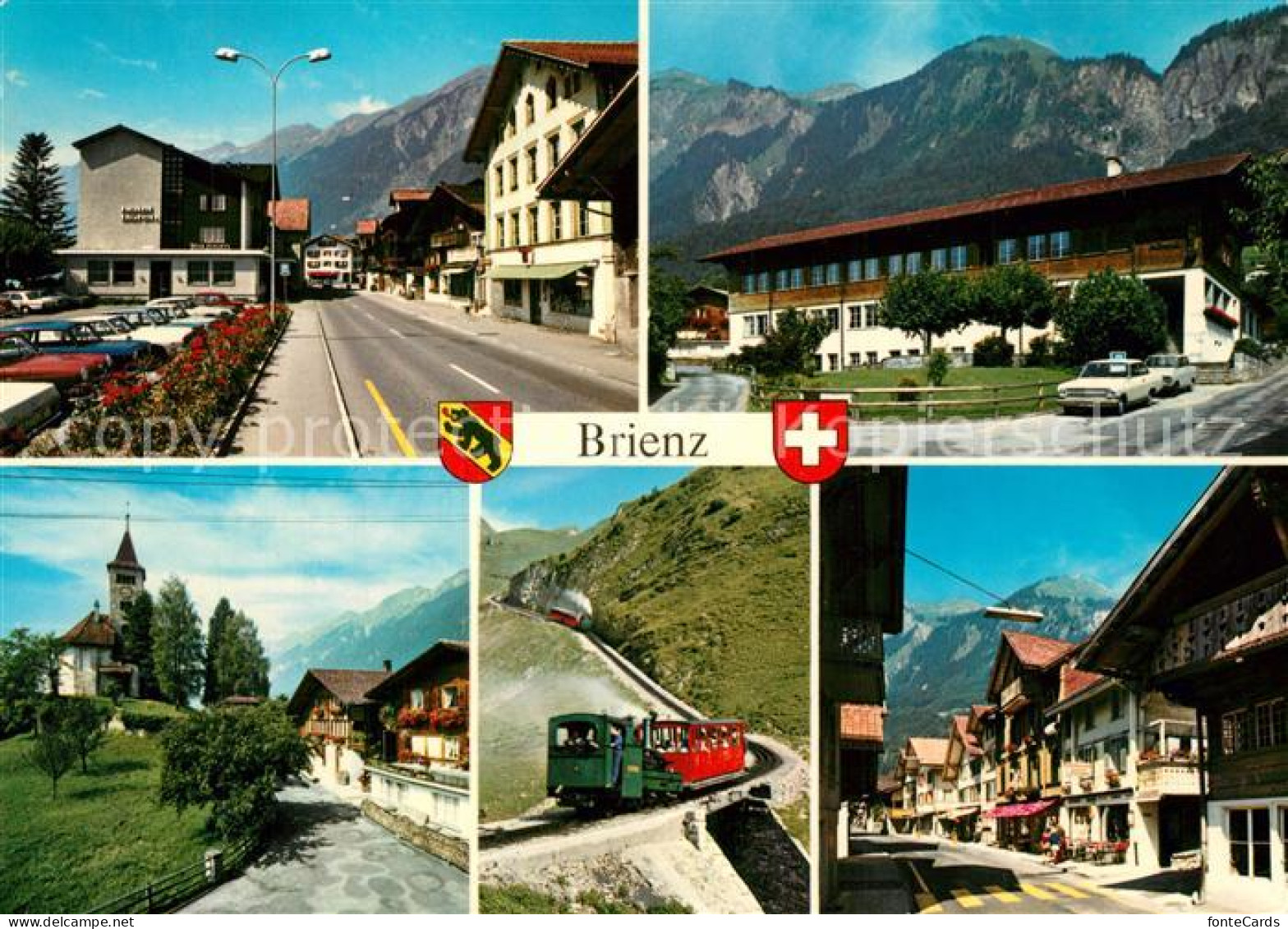 13319389 Brienz BE Ortsmotive Innenstadt Kirche Zahnradbahn Bergbahn Alpen Brien - Autres & Non Classés