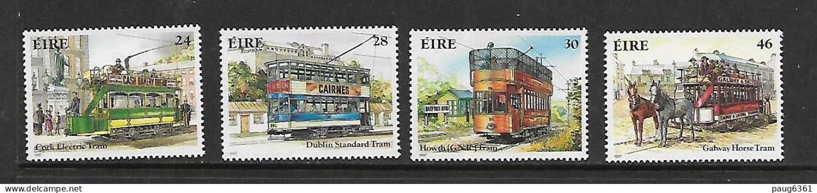 IRLANDE 1987 TRAMWAYS  YVERT N°618/621 NEUF MNH** - Strassenbahnen