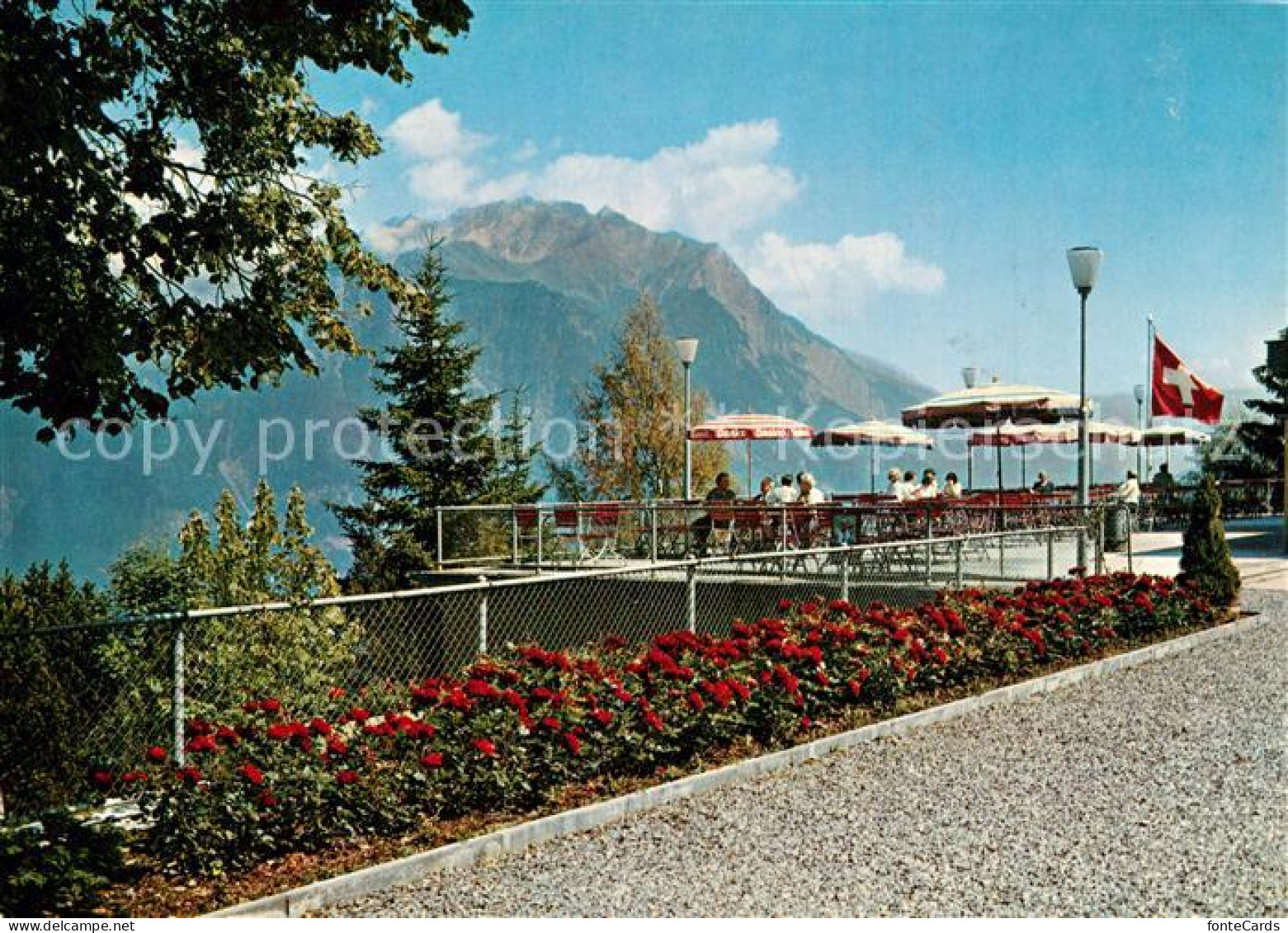 13316419 Oberschan Hotel Kurhaus Alvier Terrasse Alpenblick Oberschan - Andere & Zonder Classificatie