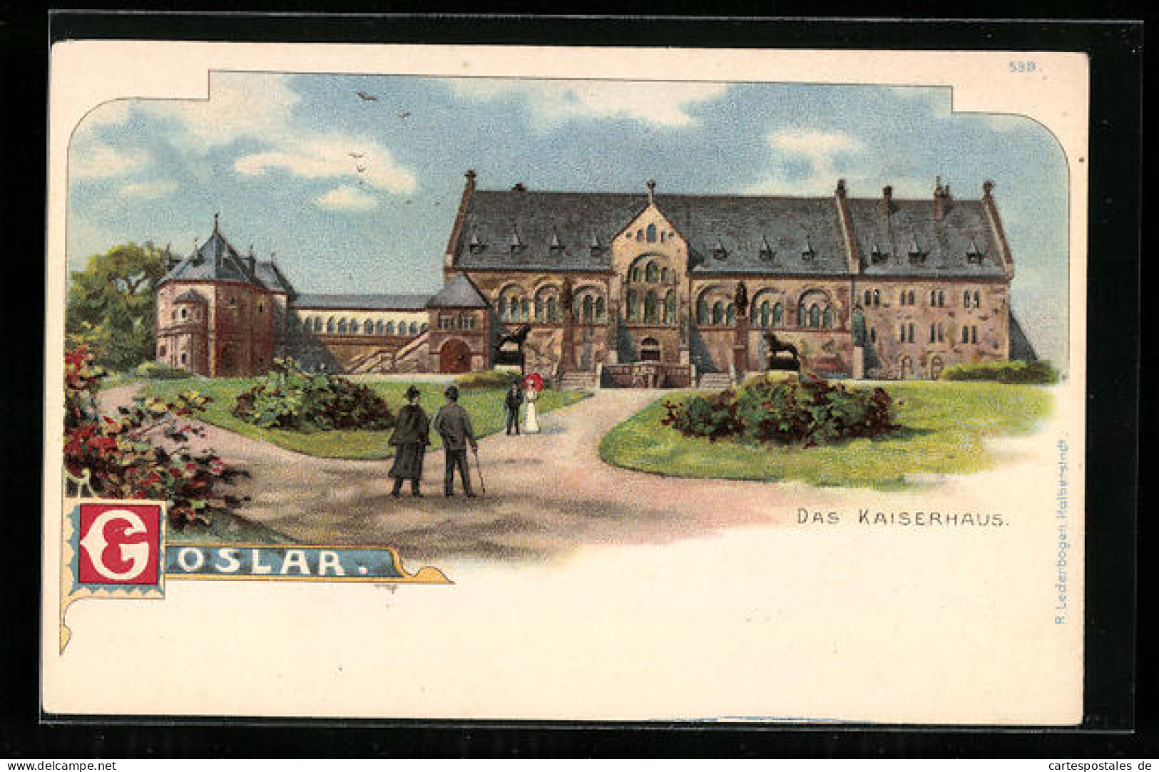 Lithographie Goslar, Das Kaiserhaus  - Goslar