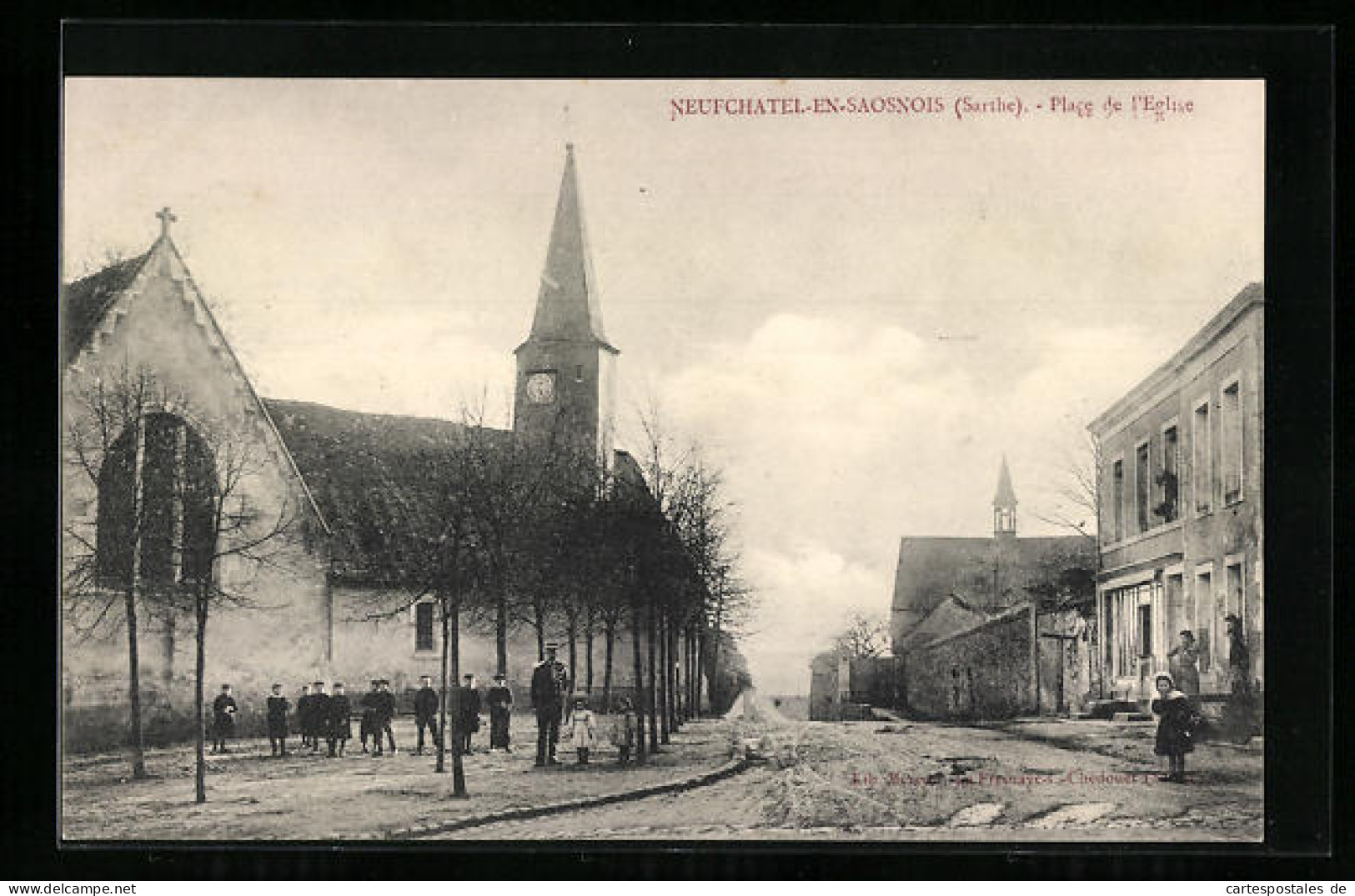 CPA Neufchatel-en-Saosnois, Place De L`Eglise  - Other & Unclassified