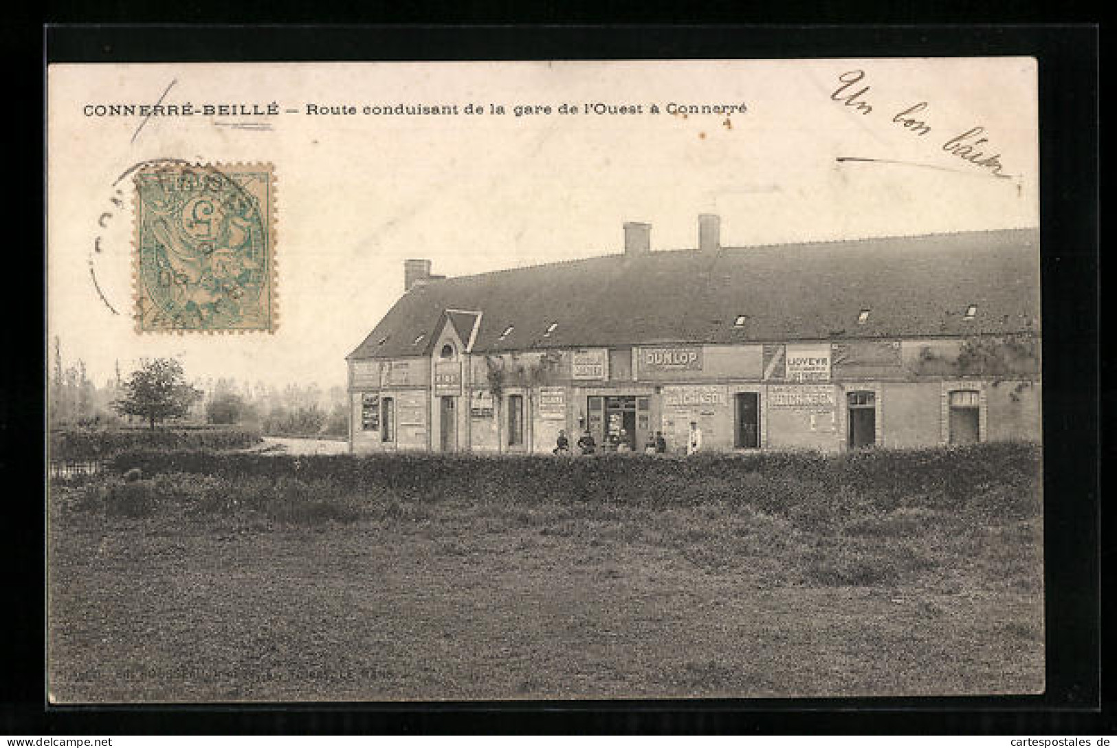 CPA Connerré-Beillé, Route Conduisant De La Gare De L`Ouest A Connerré  - Autres & Non Classés