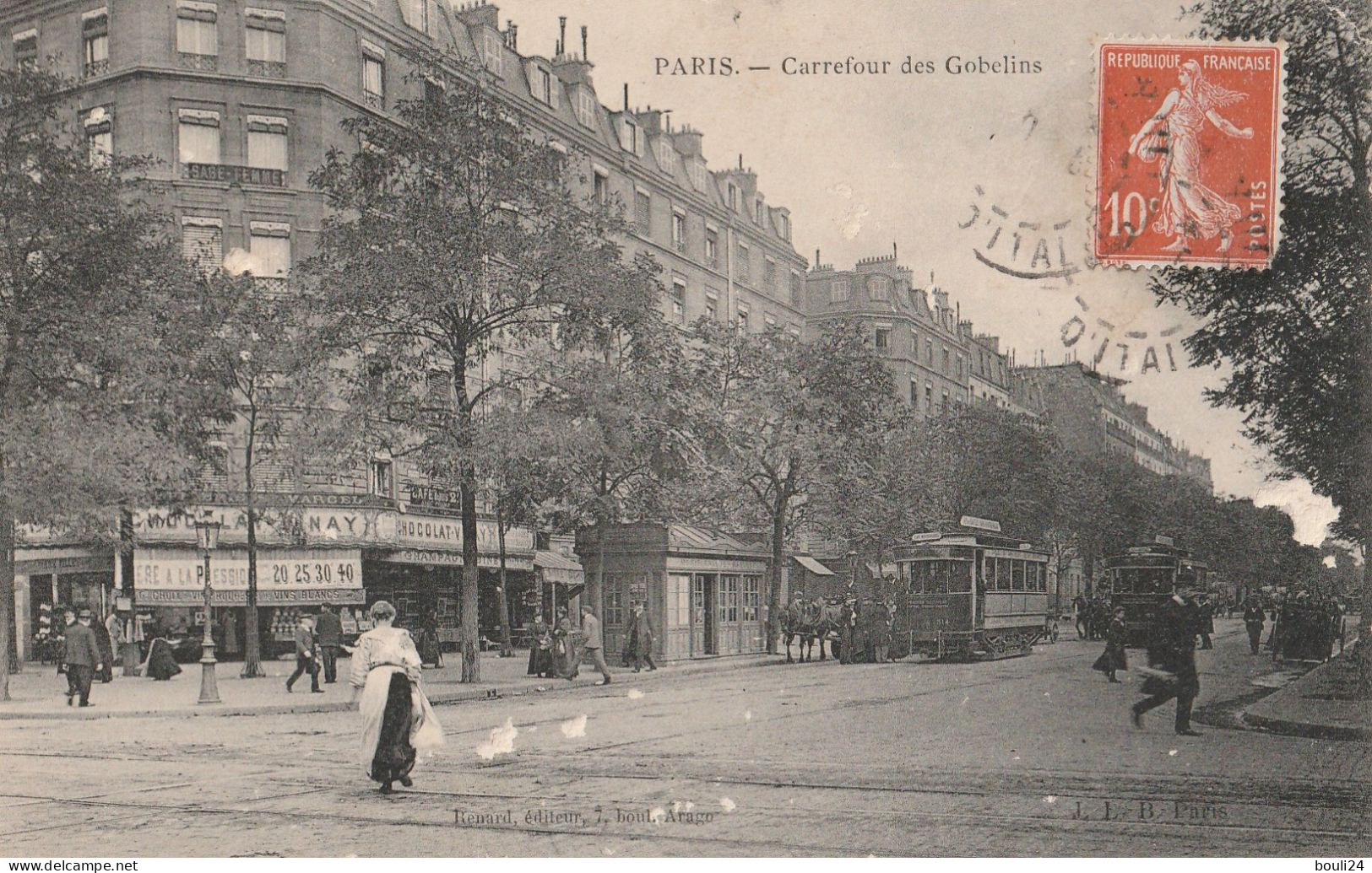 PARIS  CARREFOUR DES GOBELINS  CPA  CIRCULEE - Arrondissement: 13