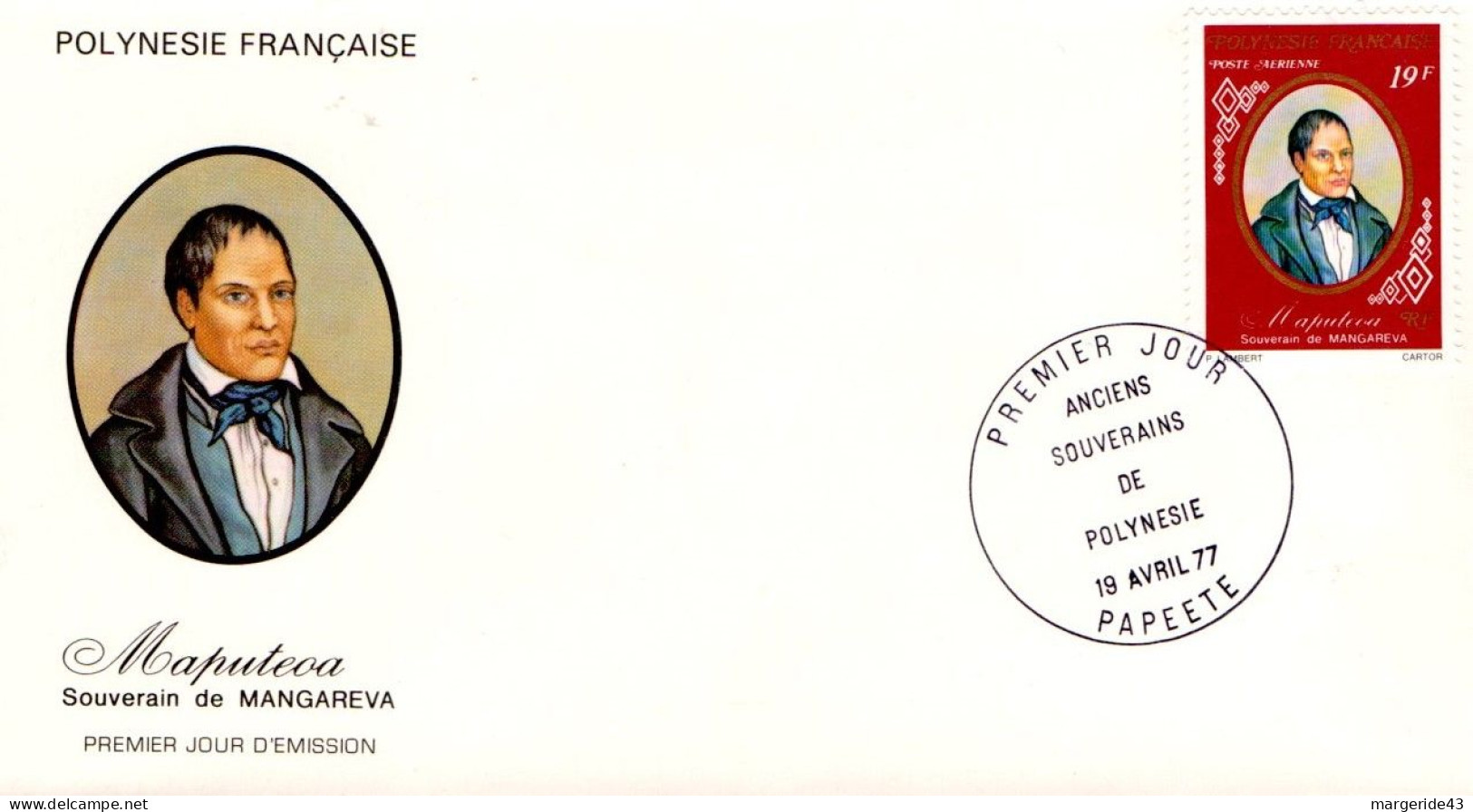 POLYNESIE FDC 1977 ANCIENS SOUVERAINS - FDC