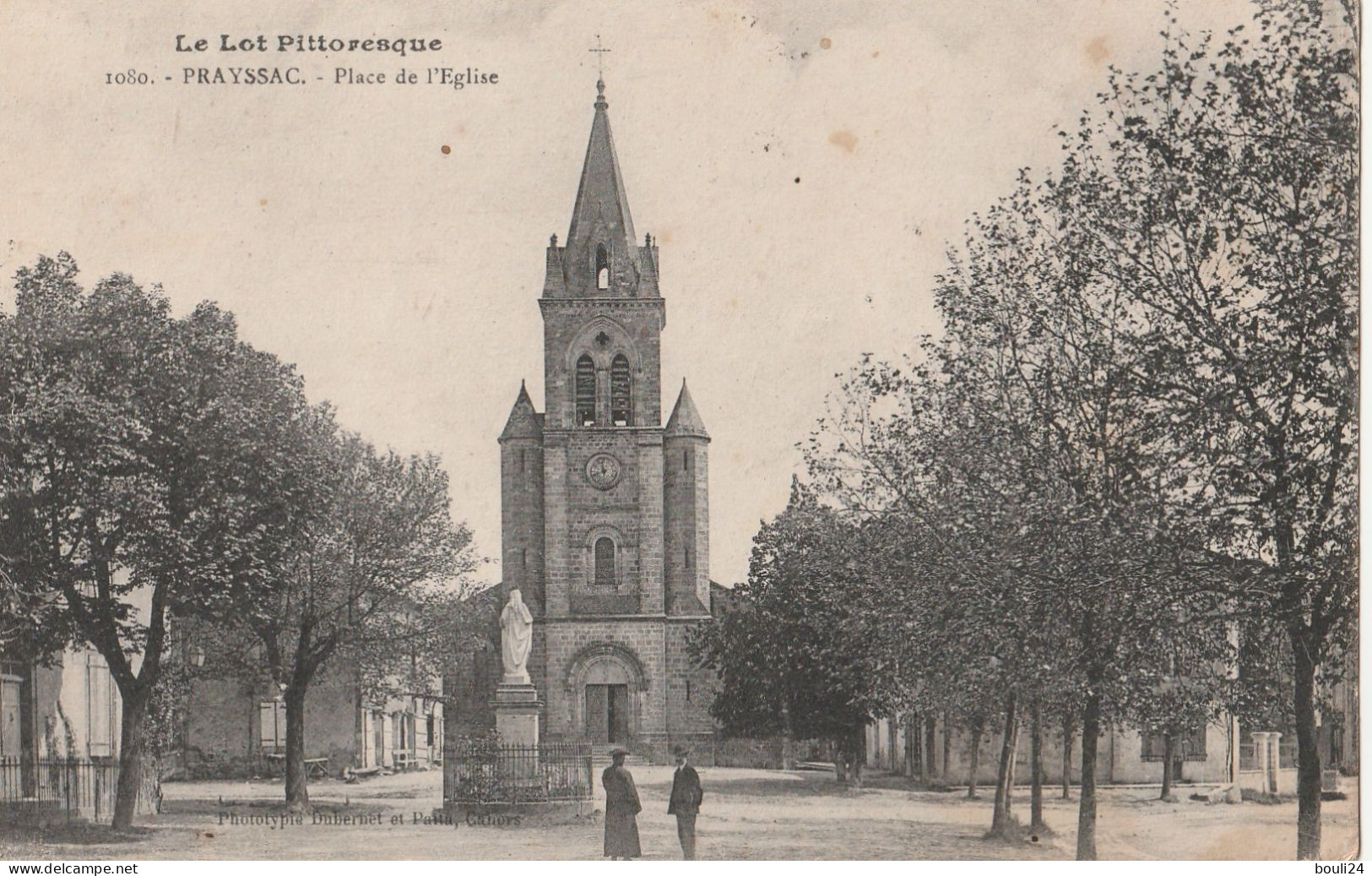 PRAYSSAC DANS LE LOT  PLACE DE L'EGLISE   CPA  CIRCULEE - Sonstige & Ohne Zuordnung