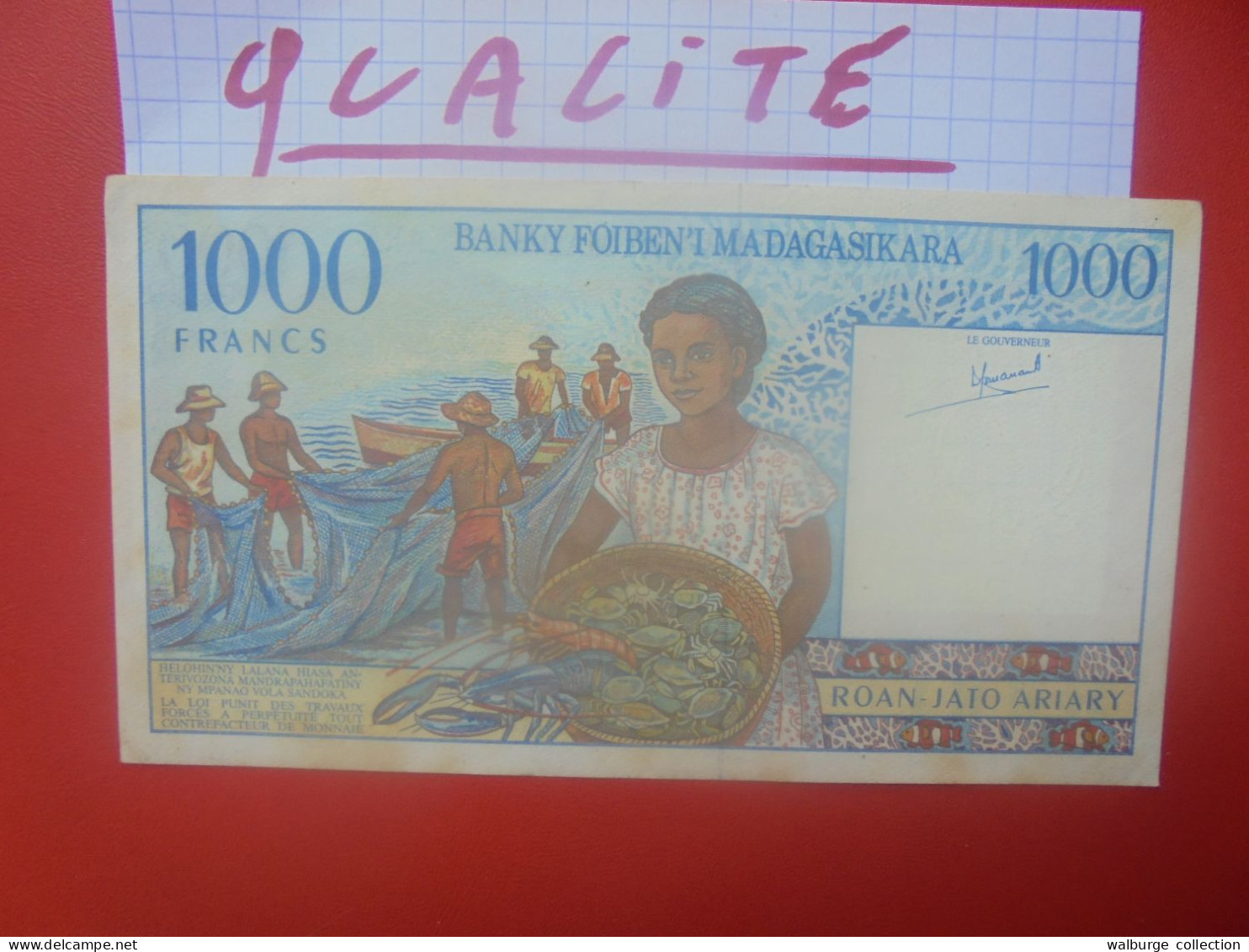 MADAGASCAR 1000 FRANCS ND (1994) Peu Circuler Presque Neuf  (B.33) - Madagaskar