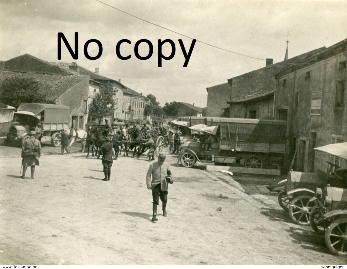 PHOTO FRANCAISE - CANTONNEMENT ET CAMION A ROSIERES EN HAYE PRES DE DIEULOUARD MEURTHE ET MOSELLE GUERRE 1914 1918 - Guerre, Militaire