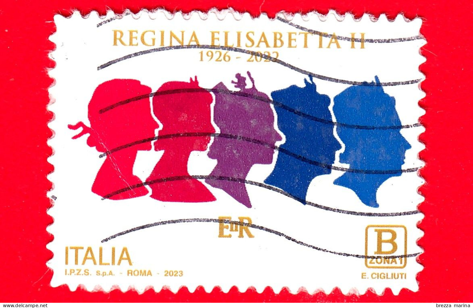 ITALIA - Usato - 2023 - Regina Elisabetta II Del Regno Unito (1926-2022) - Ritratto – B Zona 1 - 2021-...: Oblitérés