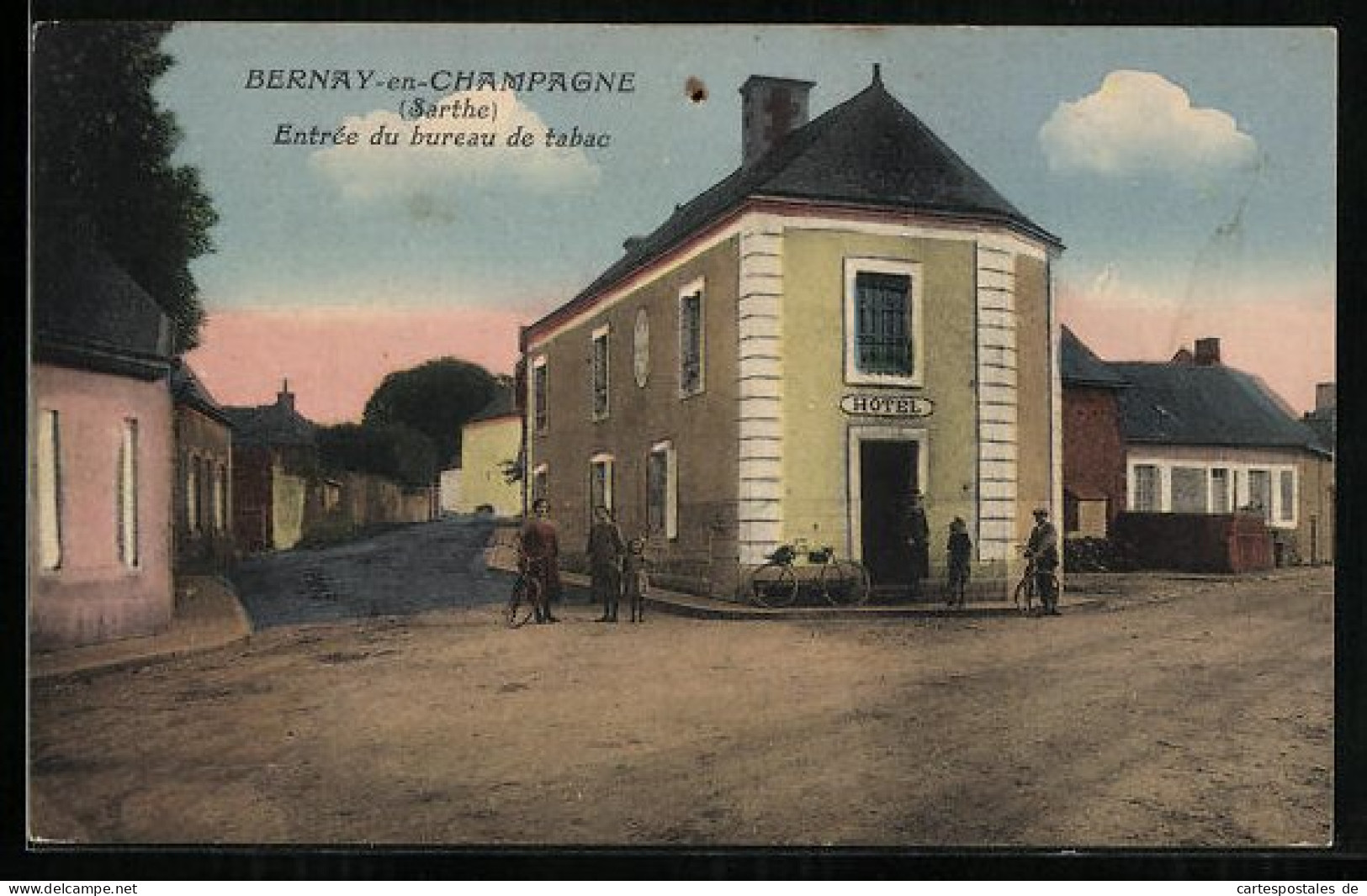 CPA Bernay-en-Champagne, Entree Du Bureau De Tabac  - Andere & Zonder Classificatie