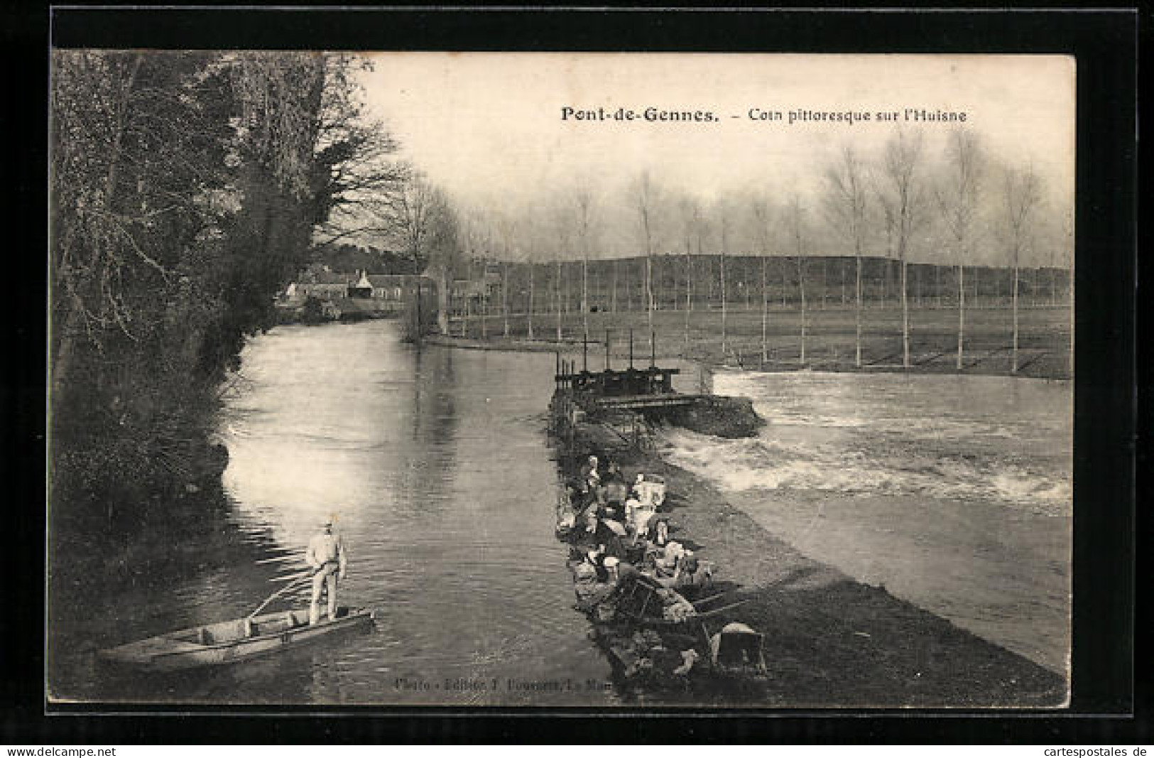 CPA Pont-de-Gennes, Coin Pittoresque Sur L`Huisne  - Autres & Non Classés