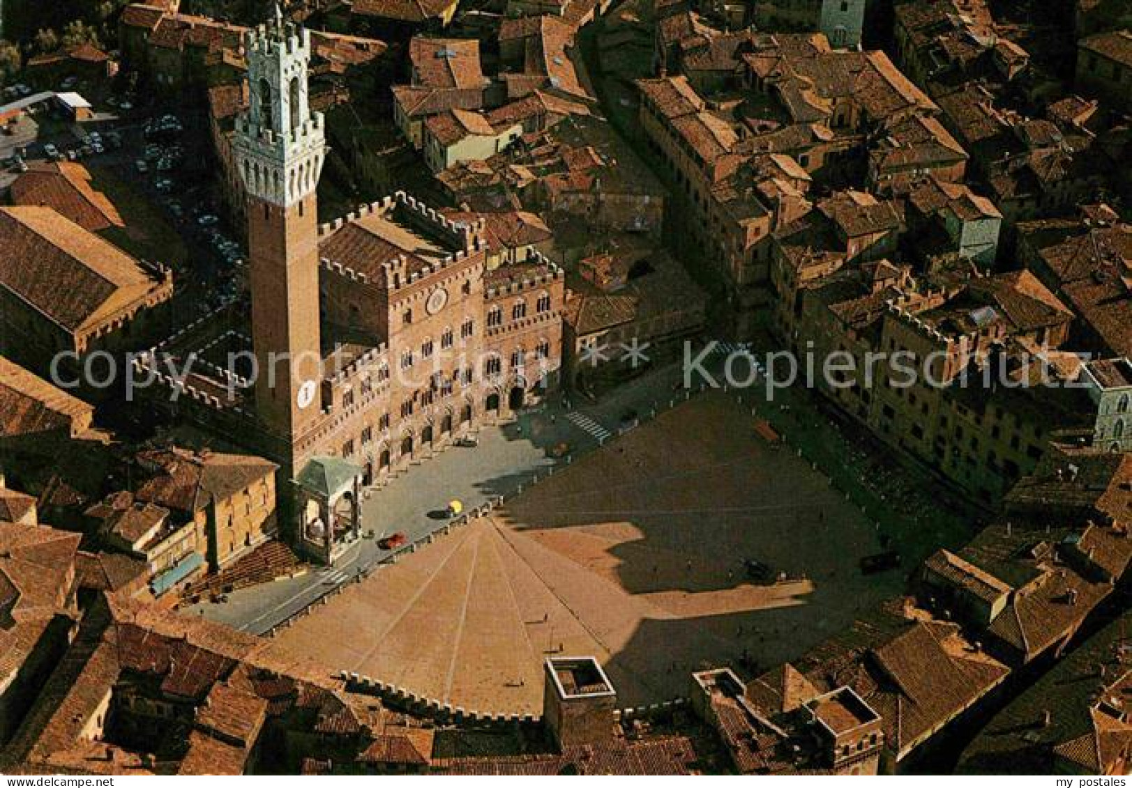 72812280 Siena Fliegeraufnahme Piazza Del Campo Siena - Autres & Non Classés