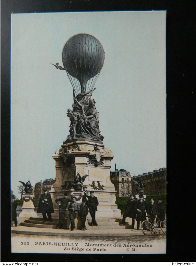 PARIS NEUILLY                            MONUMENT DES AERONAUTES DU SIEGE DE PARIS - Neuilly Sur Seine