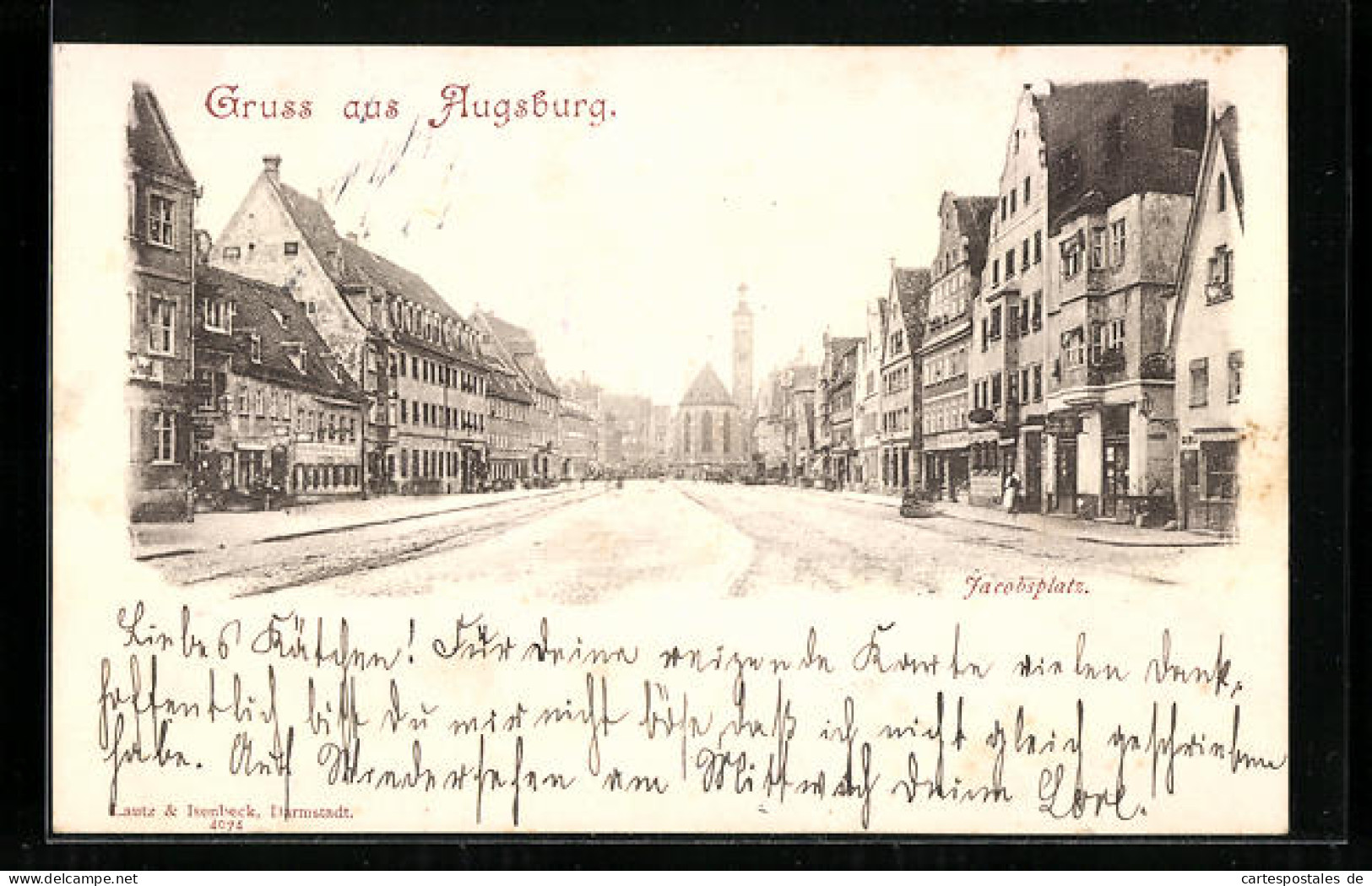 AK Augsburg, Jacobsplatz, Strassenpartie  - Augsburg