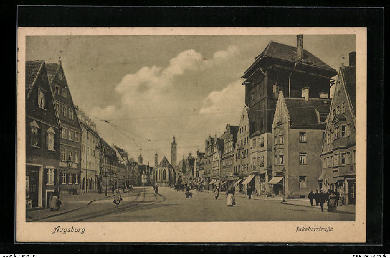 AK Augsburg, Jakoberstrasse Mit Kirche  - Augsburg