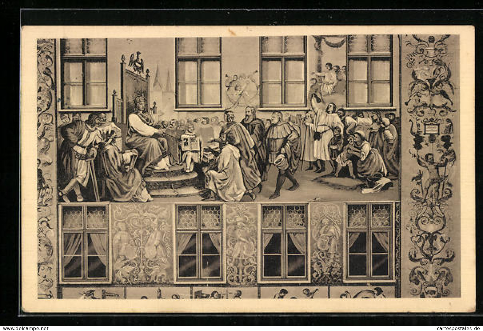 AK Augsburg, Freske Am Fuggerhaus, Kaiser Rudolf Von Habsburg  - Augsburg