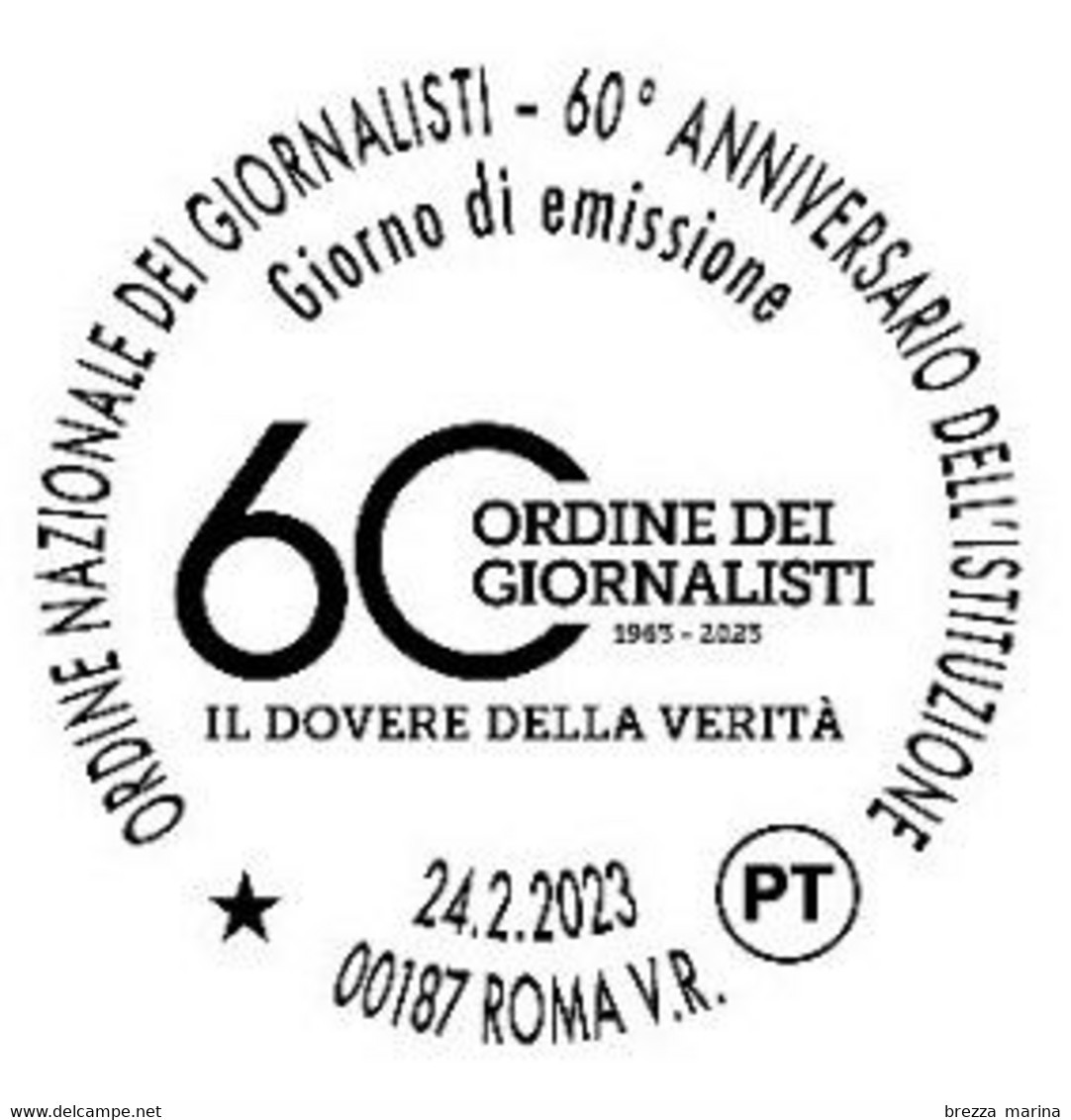 ITALIA - Usato - 2023 - 60 Anni Dell’Ordine Nazionale Dei Giornalisti - B - 2021-...: Gebraucht