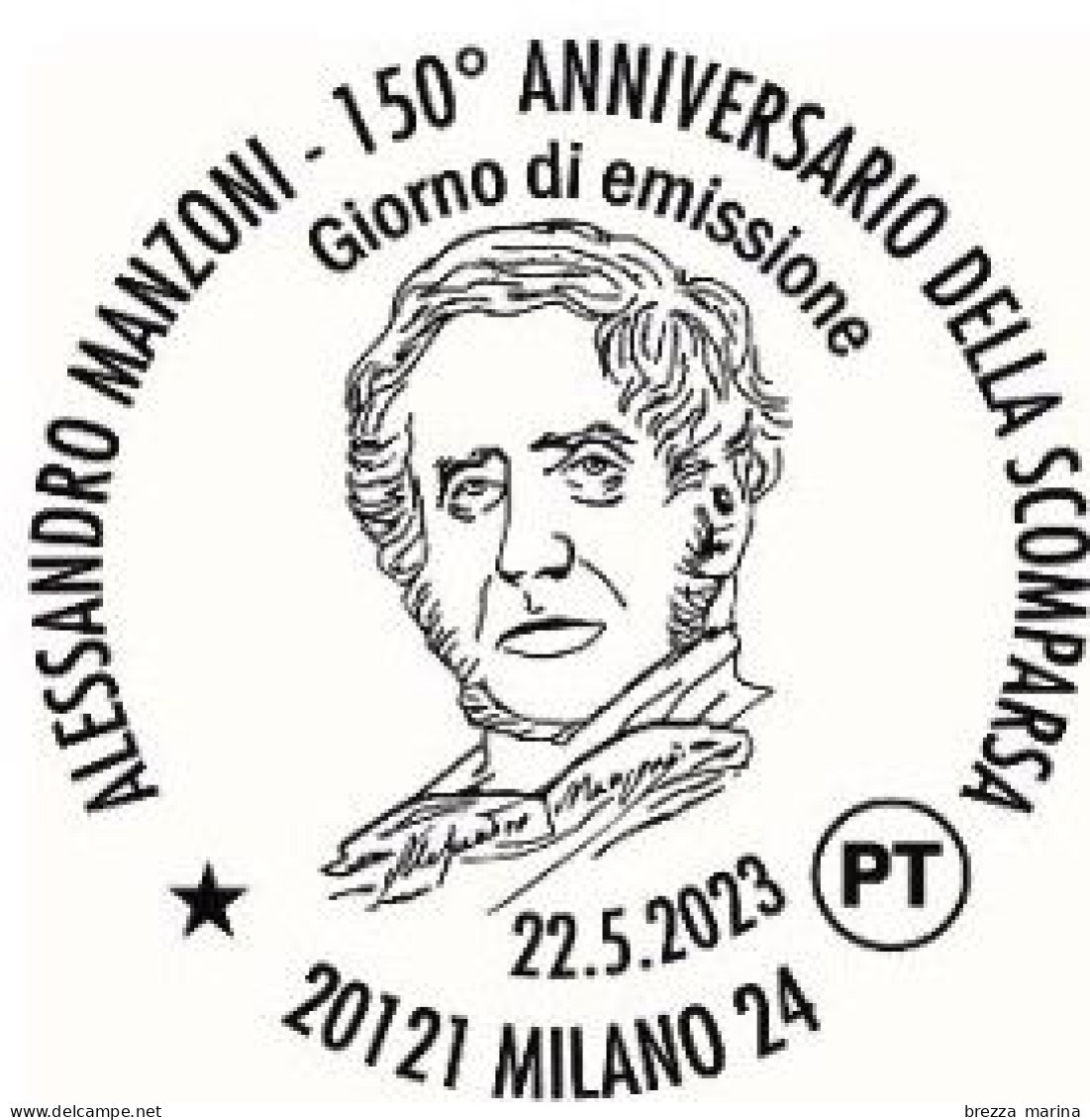 ITALIA - Usato - 2023 - 150 Anni Della Morte Di Alessandro Manzoni (1785-1873) - B - 2021-...: Afgestempeld