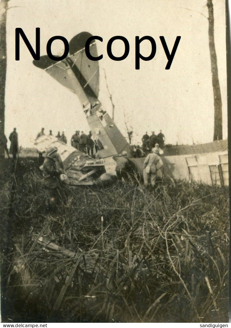 PHOTO FRANCAISE - AVION ALLEMAND RUMPLER ABATTU A RESSONS SUR MATZ PRES DE LASSIGNY OISE 1916 - GUERRE 1914 1918 - War, Military