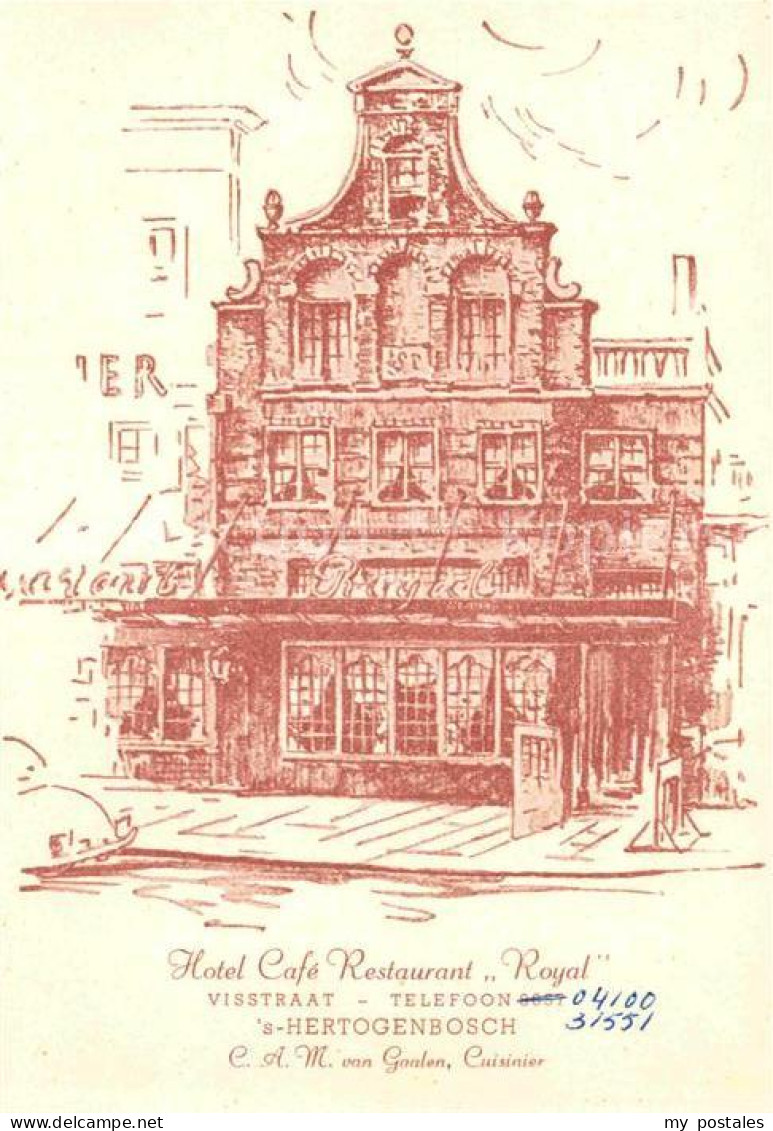 72811504 S-Hertogenbosch Hotel Cafe Restaurant Royal Kuenstlerkarte  - Andere & Zonder Classificatie