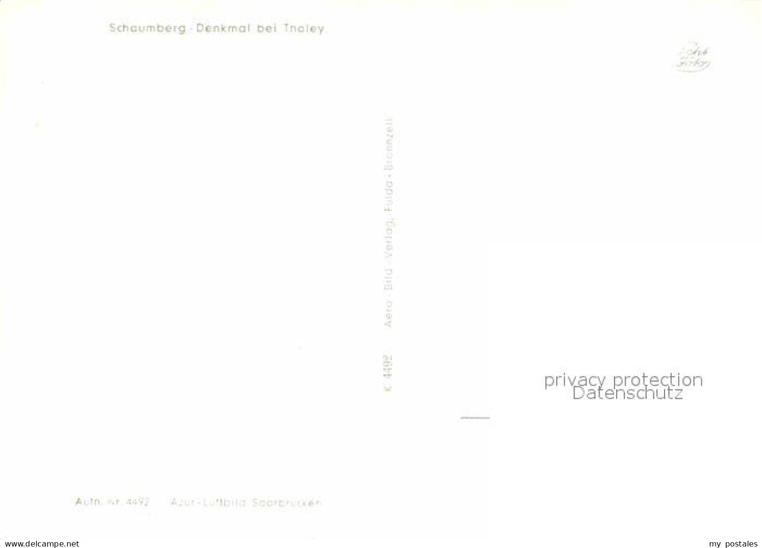 72811502 Tholey Theley Schaumberg Denkmal Original Fliegeraufnahme Tholey - Other & Unclassified