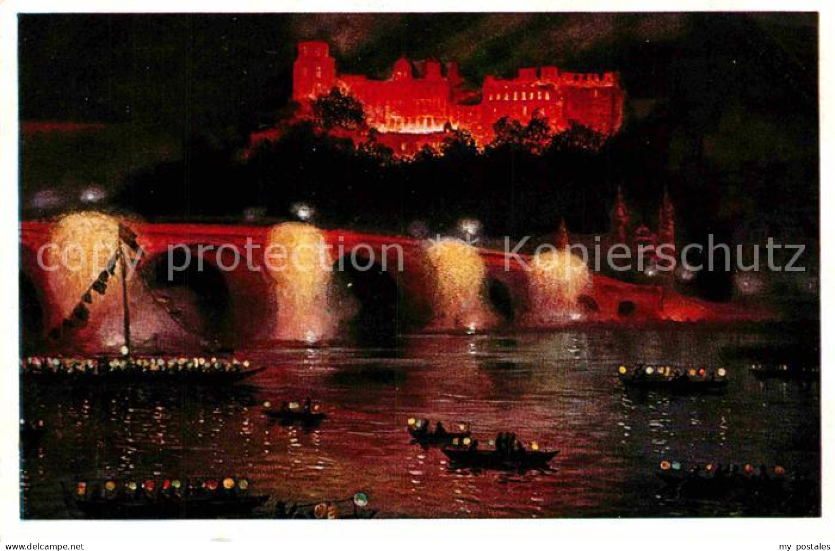 72810858 Heidelberg Neckar Schloss Und Bruecke Beleuchtet Heidelberg - Heidelberg