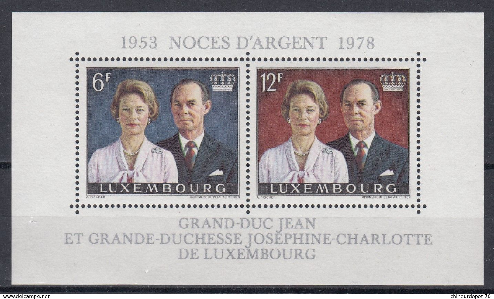 Luxembourg NEUFS SANS CHARNIERE ** 1978  NOCES D'ARGENT GRAND-DUC JEAN JOSÉPHINE-CHARLOTTE - Ungebraucht