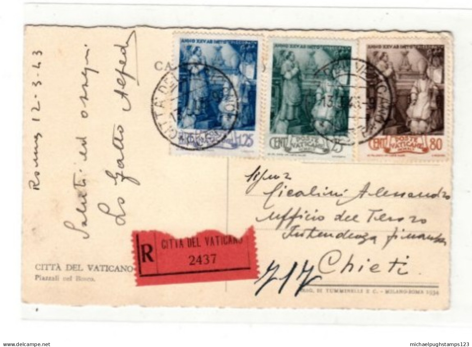 Vatican / Registered Postcards - Sonstige & Ohne Zuordnung