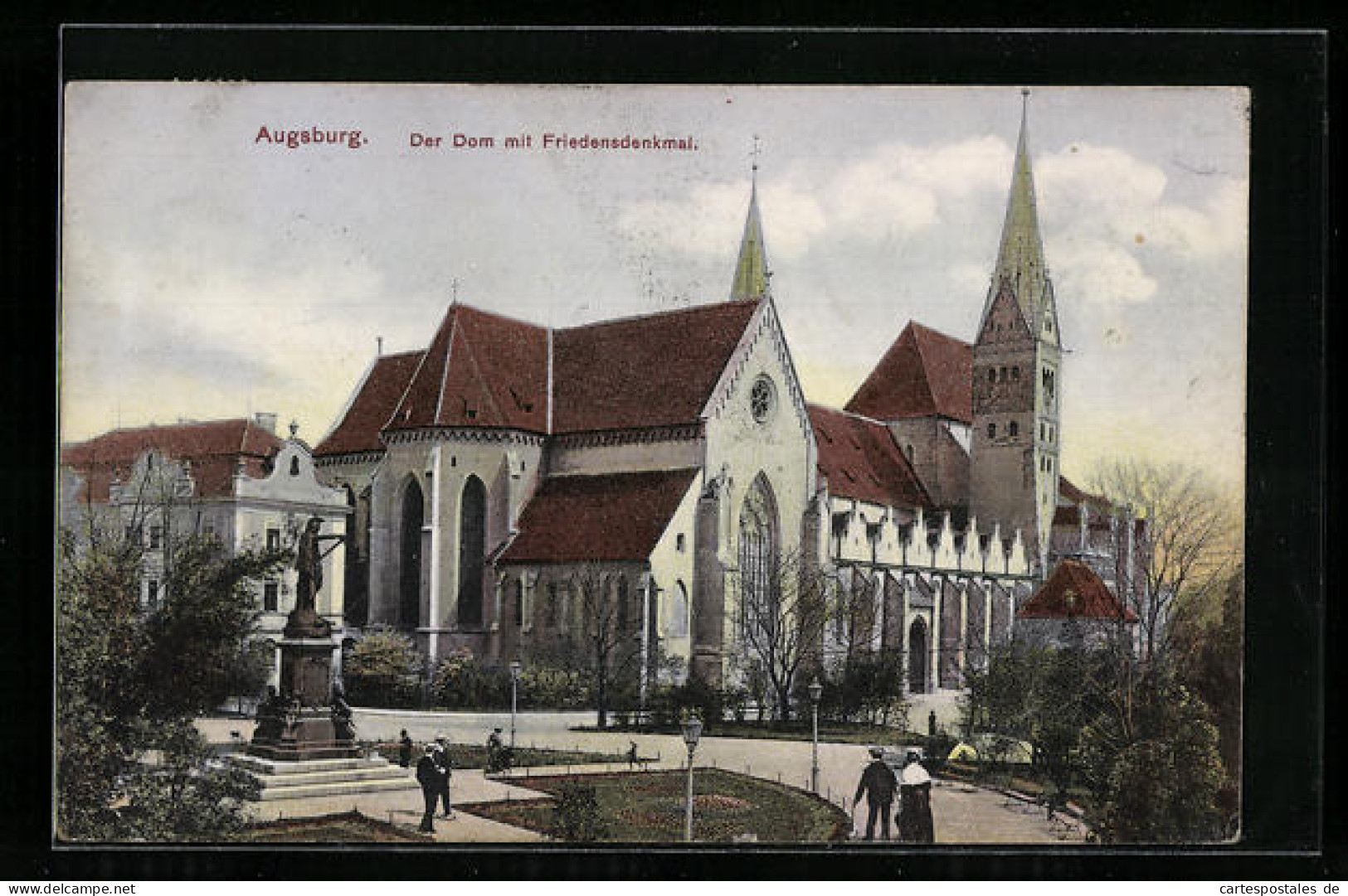 AK Augsburg, Dom Mit Friedensdenkmal  - Augsburg