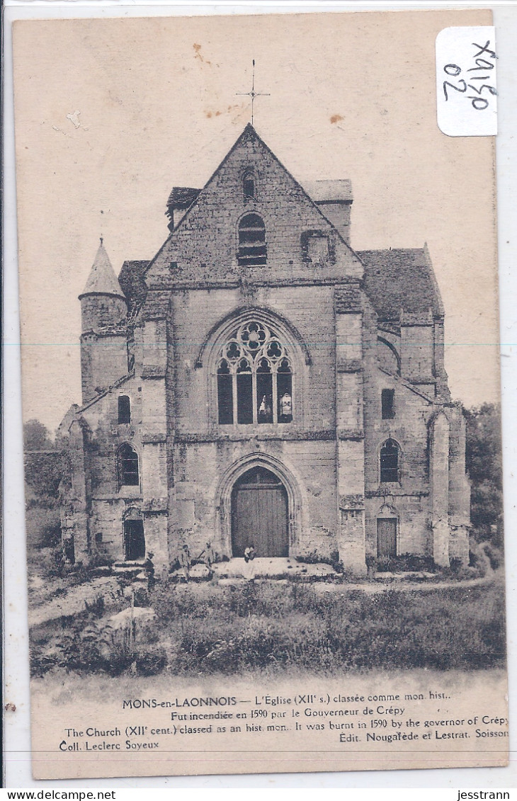 MONS-EN-LAONNOIS- L EGLISE - Other & Unclassified