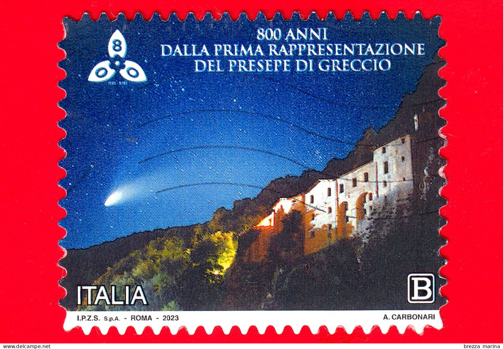 ITALIA - Usato - 2023 - 800 Anni Del Primo Presepe Di Greccio - San Francesco - B - 2021-...: Gebraucht