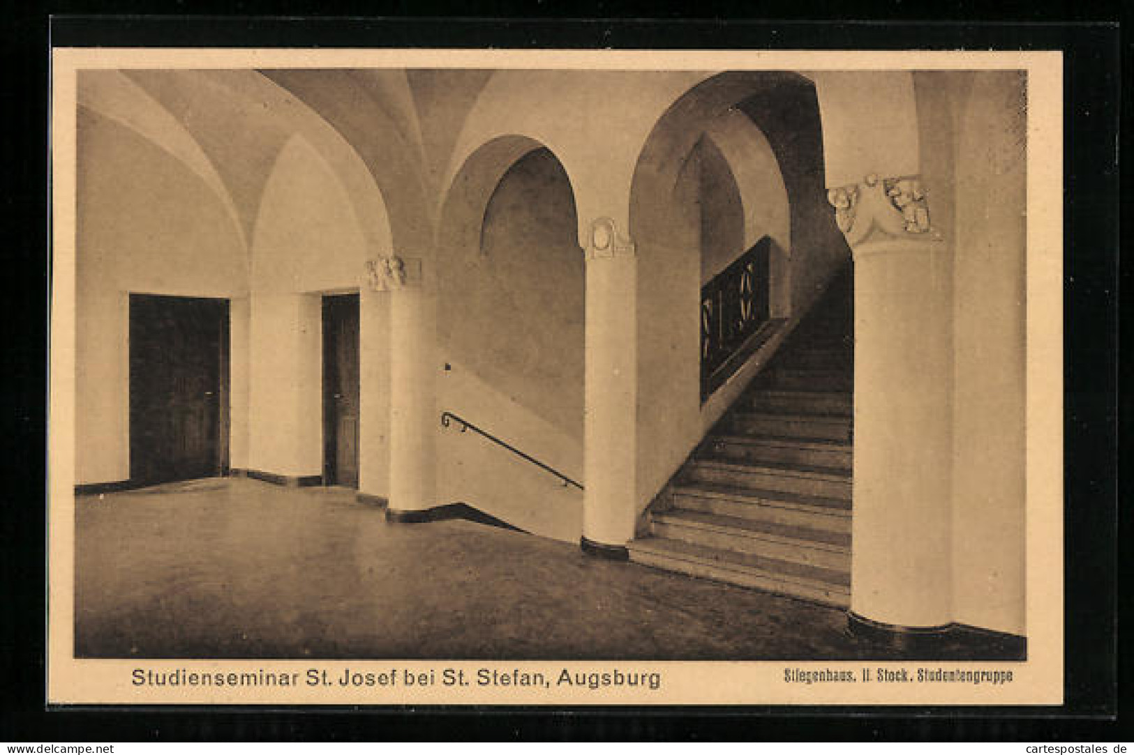 AK Augsburg, Studienseminar St. Josef Bei St. Stefan, Stiegenhaus  - Augsburg