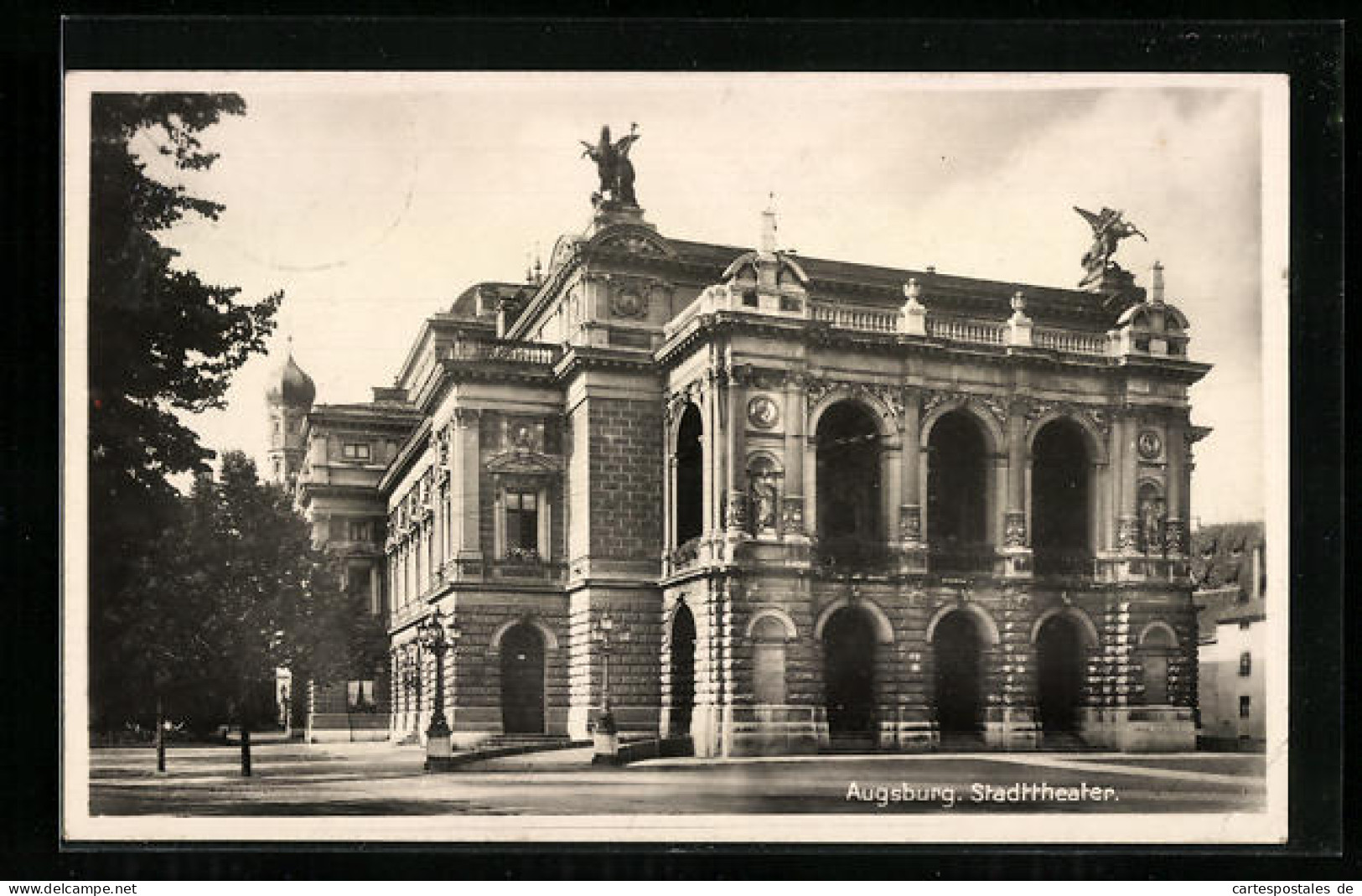 AK Augsburg, Blick Zum Stadttheater  - Théâtre