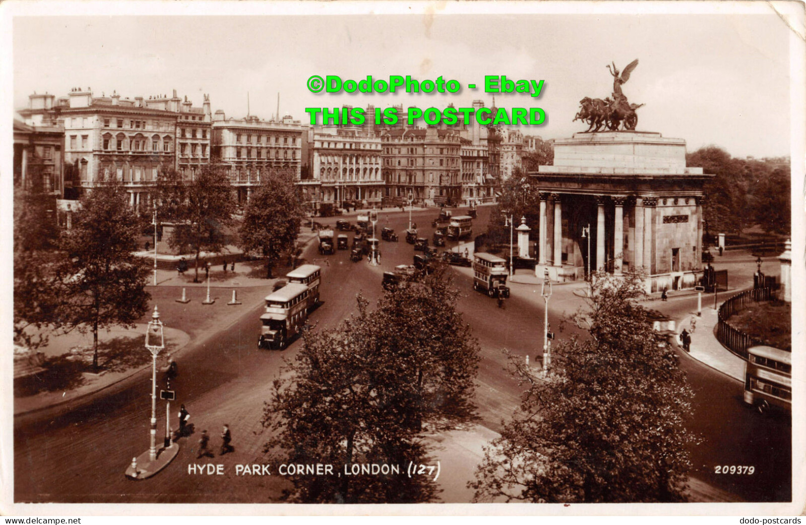 R354274 Hyde Park Corner London. 127. 209379. Valentine And Sons. RP. 1937 - Andere & Zonder Classificatie