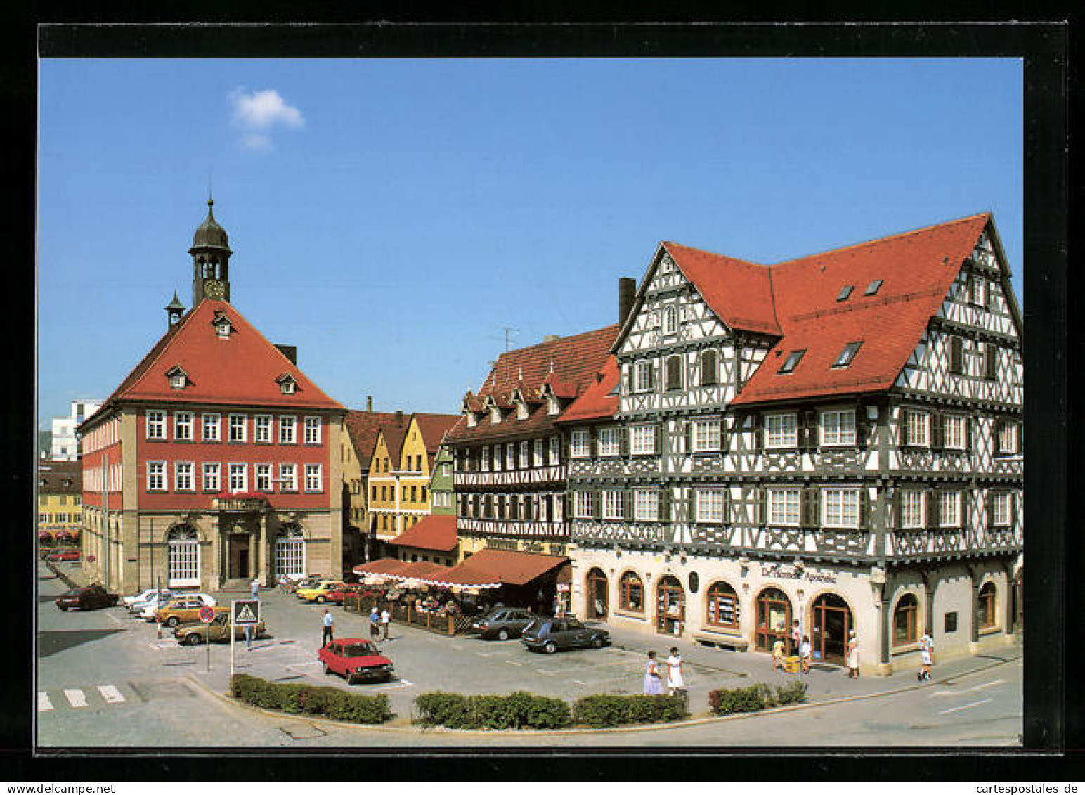 AK Schorndorf, Marktplatz Mit Rathaus, Cafe Weller Und Palmsche Apotheke  - Schorndorf