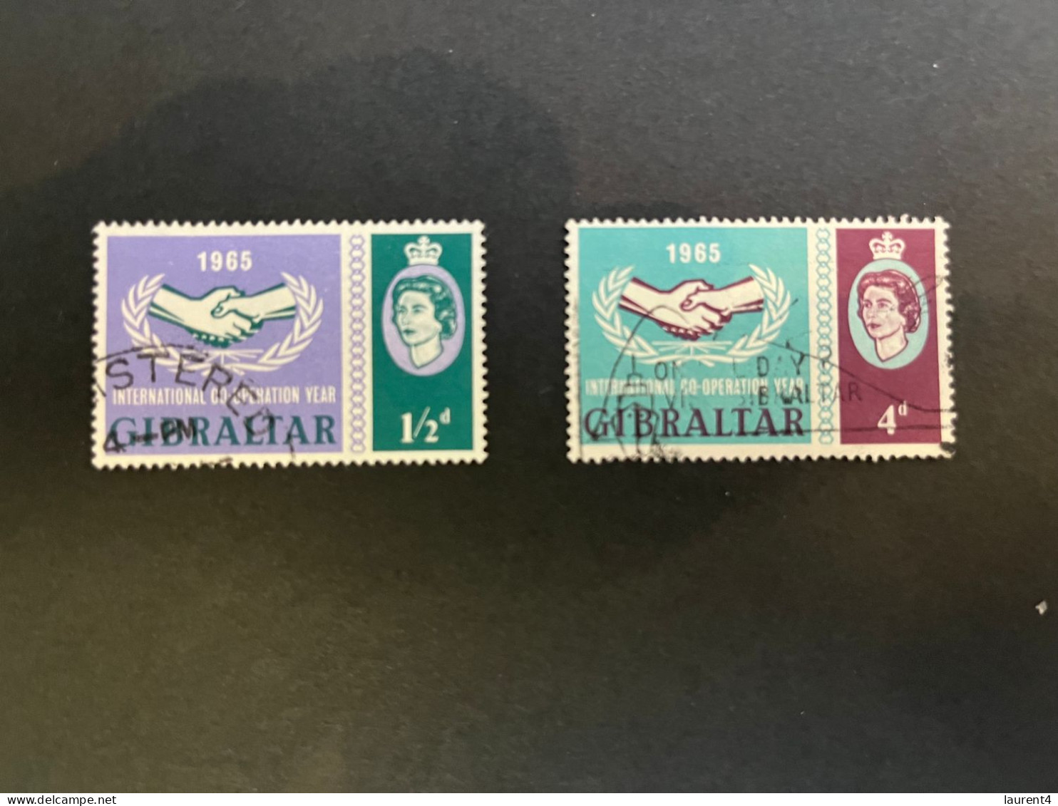 14-5-2024 (stamp) Obliterer  / Used - Co-operation Year 1965 - Gibraltar (2 Values) - Gibraltar