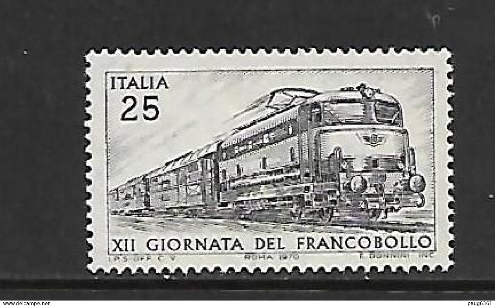 ITALIE 1970 TRAINS-JOURNEE DU TIMBRE  YVERT N°1065 NEUF MNH** - Treni