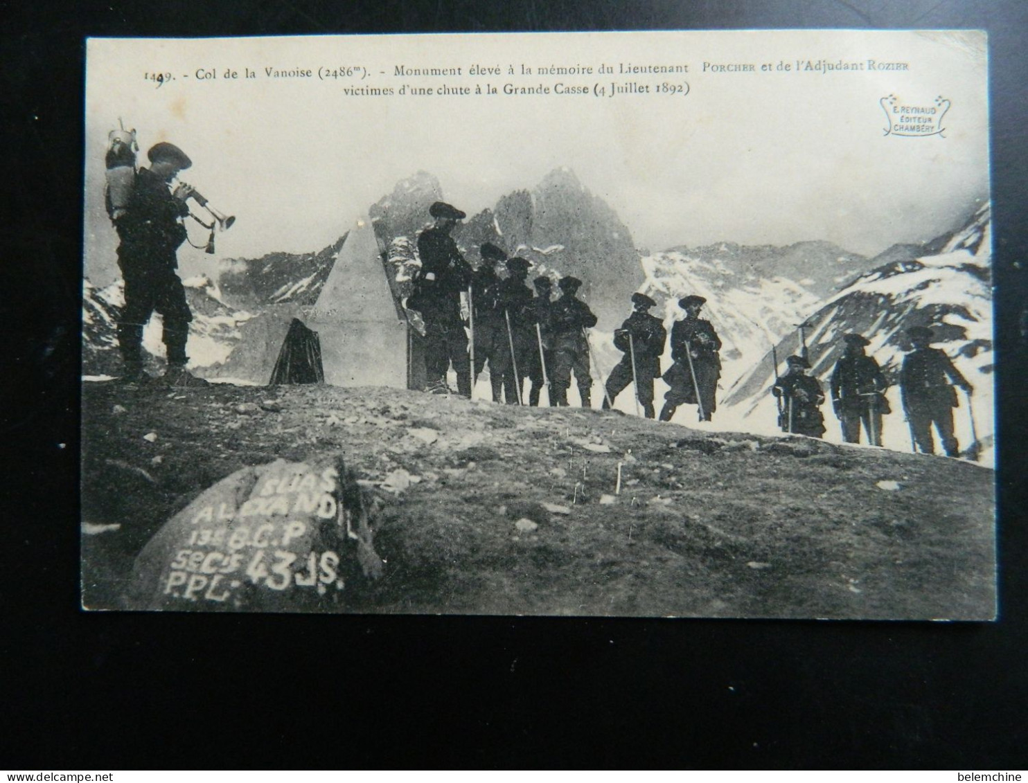 COL DE LA VANOISE     MONUMENT ELEVE A LA MEMOIRE DU LEUTENANT PORCHER ET DE L'ADJUDANT ROZIER - Regimenten