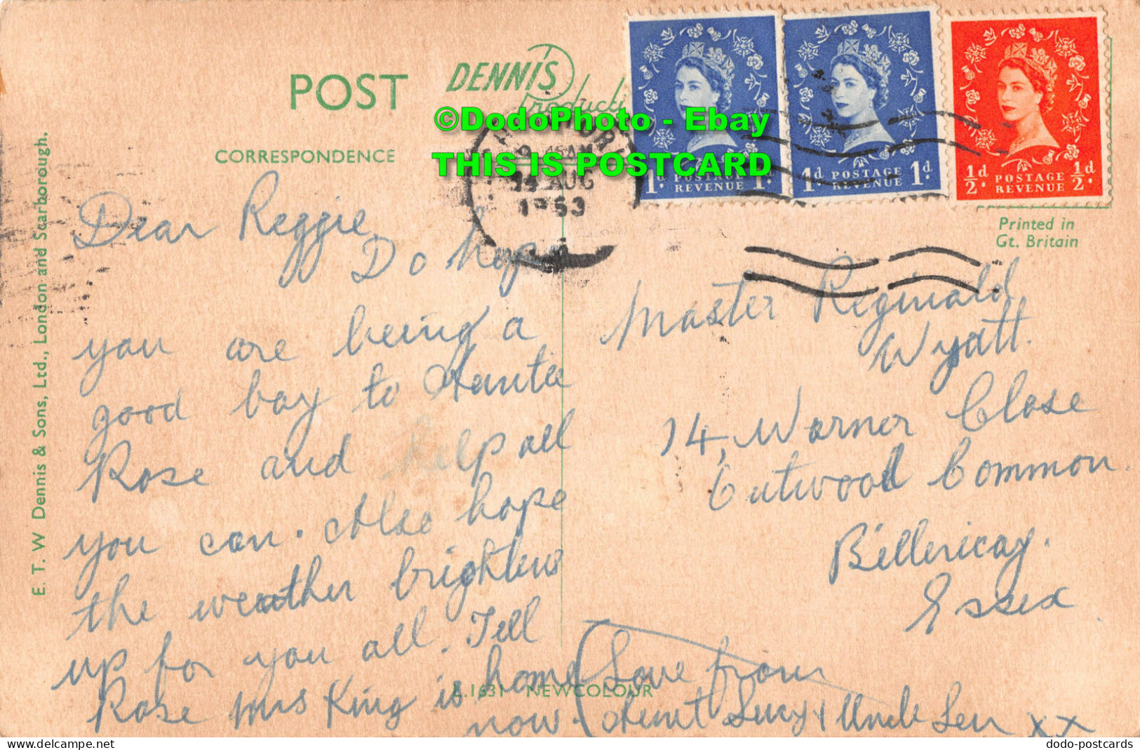 R354594 London. E. T. W. Dennis And Sons. 1953 - Other & Unclassified