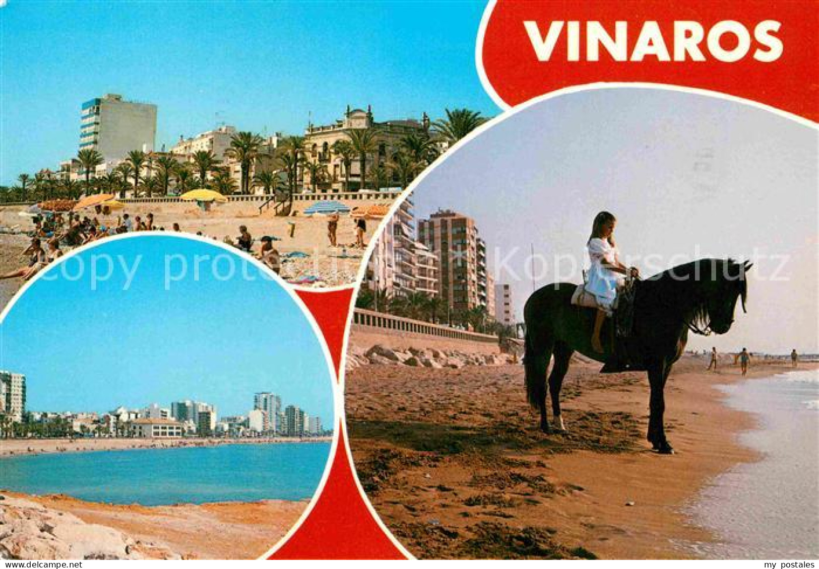 72807479 Vinaros Playa Y Paseo Strand Promenade Reiterin Pferd Vinaros - Andere & Zonder Classificatie