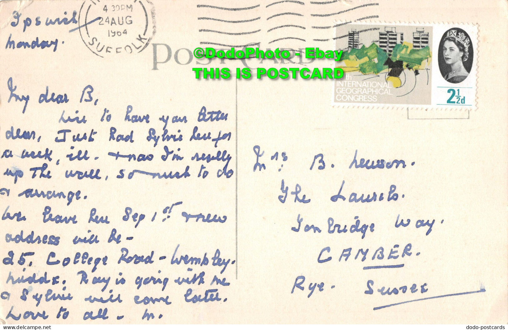 R354659 Cobbolds Point Felixstowe. Post Card. 1964 - World
