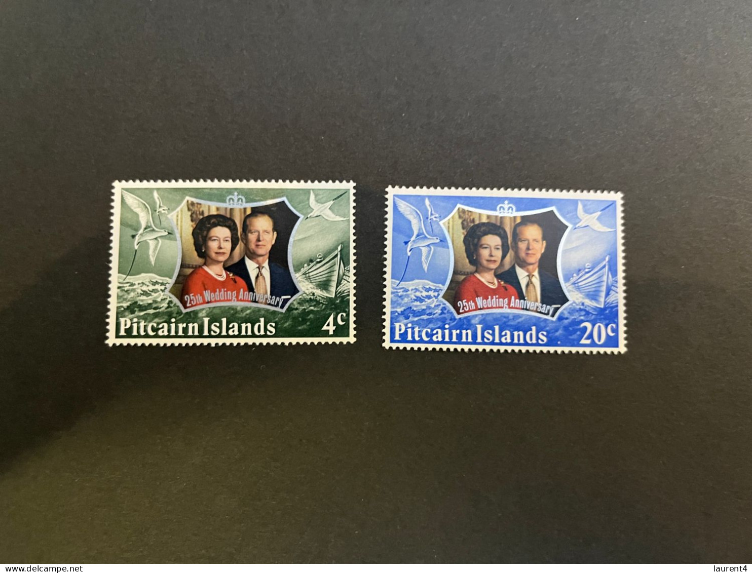 14-5-2024 (stamp) Neuf / Mint - 25th Wedding Anniversary - Pitcairn Islands (2 Values) - Pitcairninsel